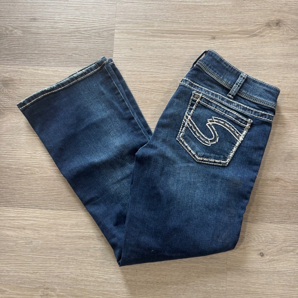 Silver‎ Jeans Suki Bootcut Womens W33 L29 Blue Mid Rise Contrast Stitch